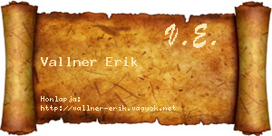 Vallner Erik névjegykártya